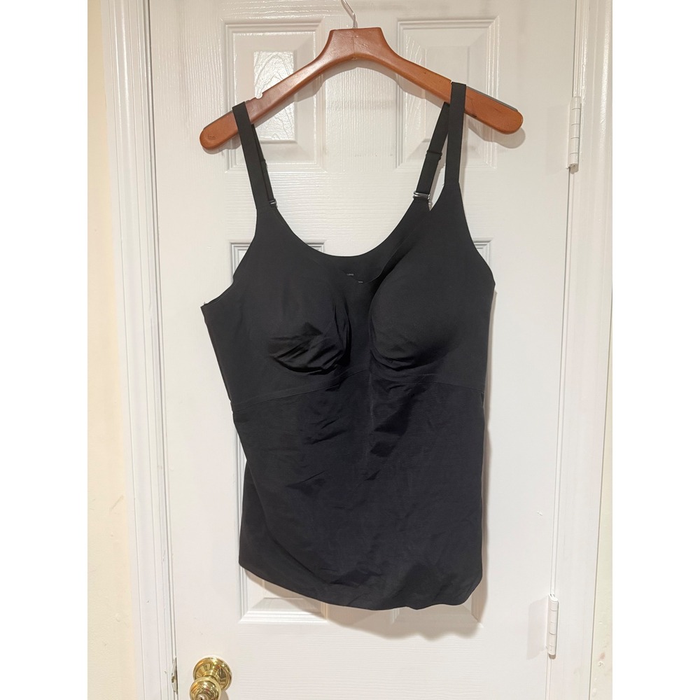Honeylove LiftWear Cami 3X Black Built In‎ Bra Shapewear Tank Adjustable Straps